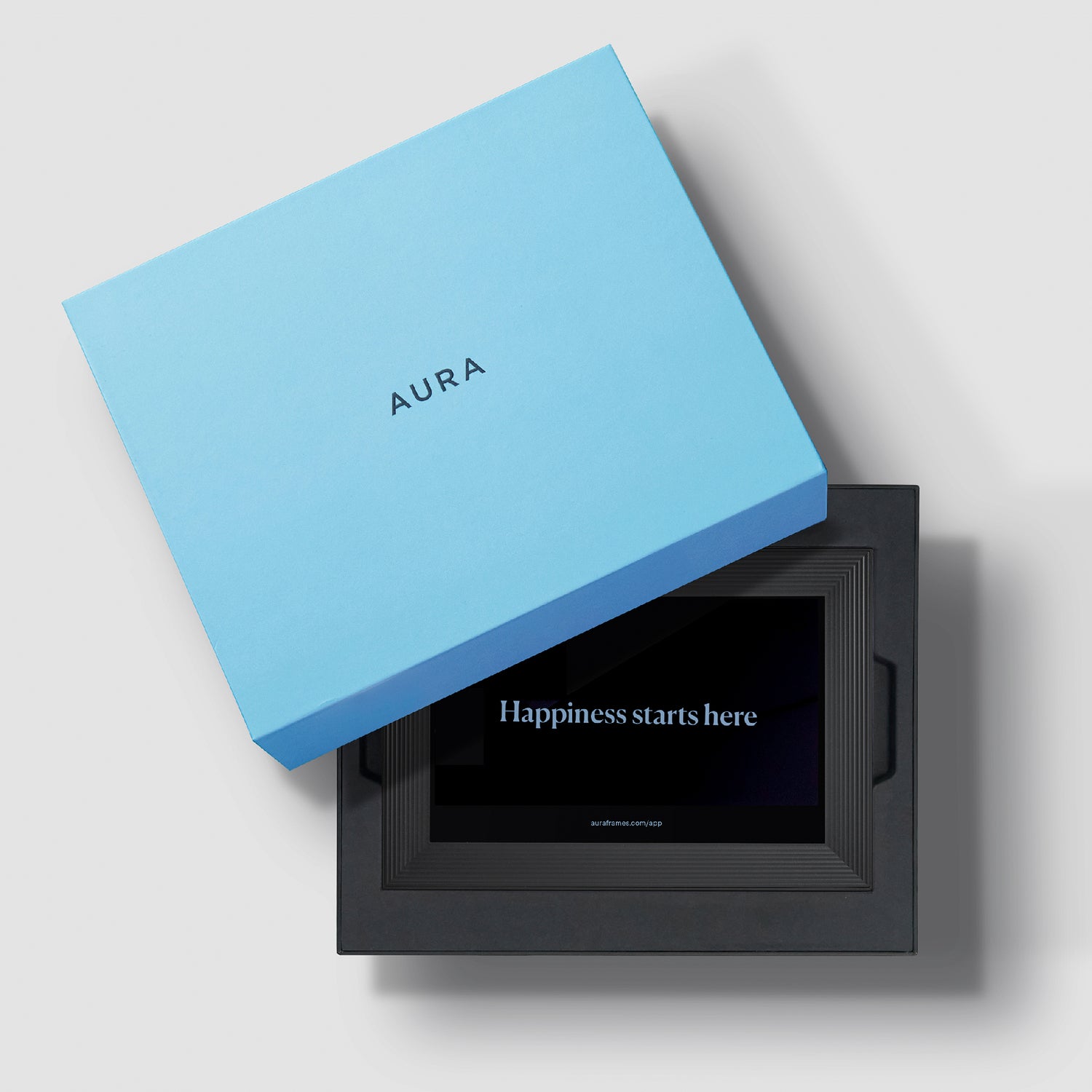 Carver by Aura Intelligenter digitaler Bilderrahmen 10,1 Zoll HD WLAN Gravel (Anthrazit) oder Sea Salt (Weiß)