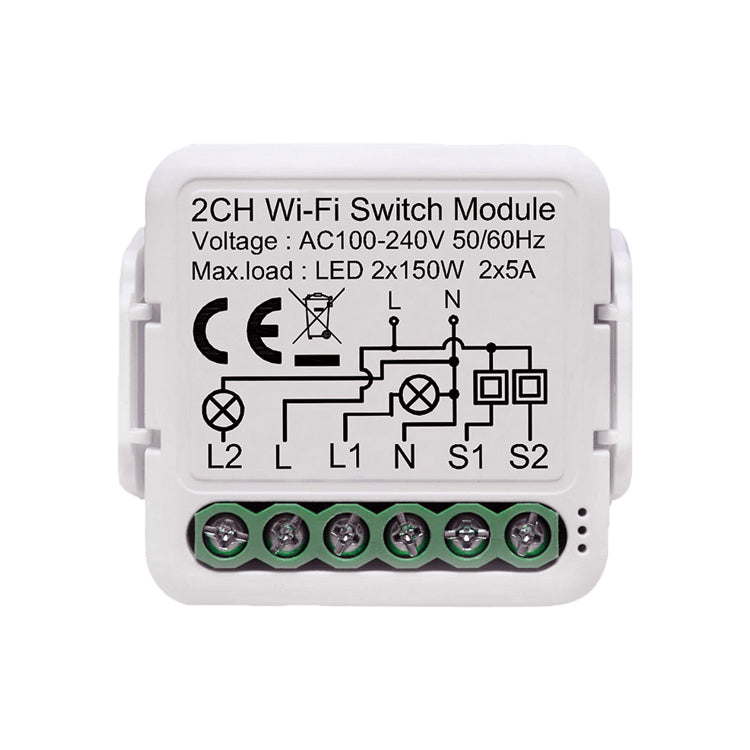 Netplus 2-channel Relay Switch WLAN Relais Schalter 2-Kanal SmartLife oder Tuya Smart App