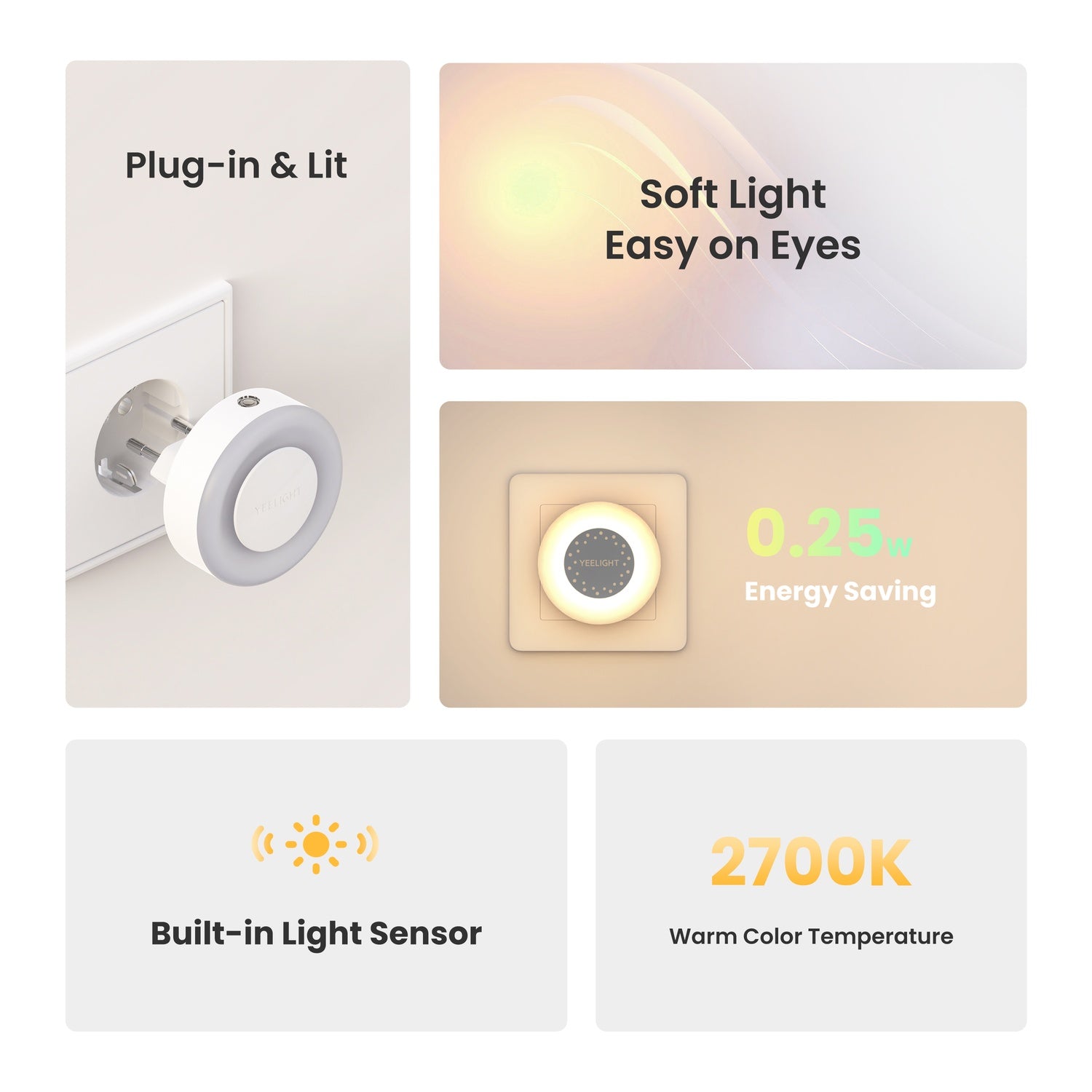 YEELIGHT Plug-in Light Sensor Nightlight Lite Plug-in Lichtsensor-Nachtlicht Lite Typ C