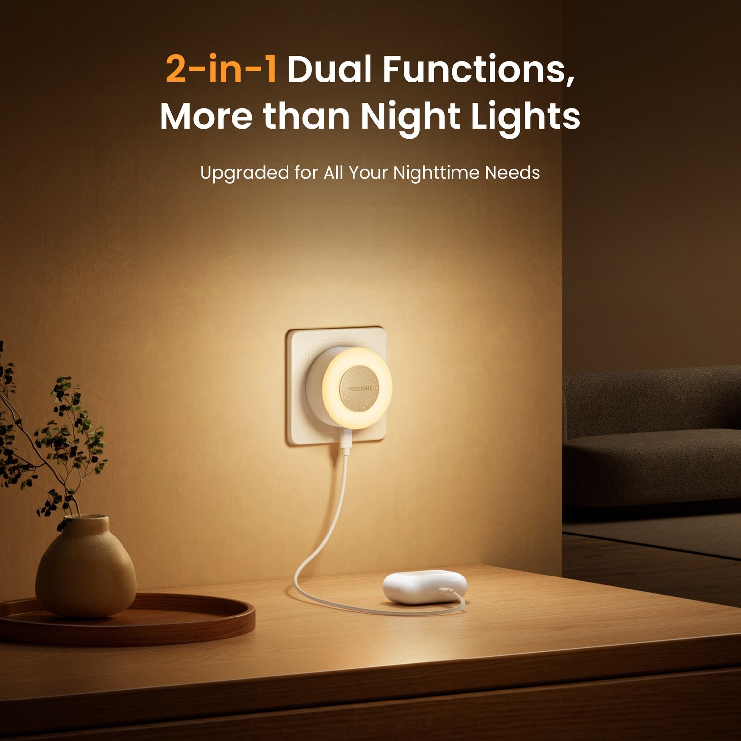 YEELIGHT USB Charger with Nightlight Function - Jelly 4 Plus USB-Ladegerät mit Nachtlichtfunktion