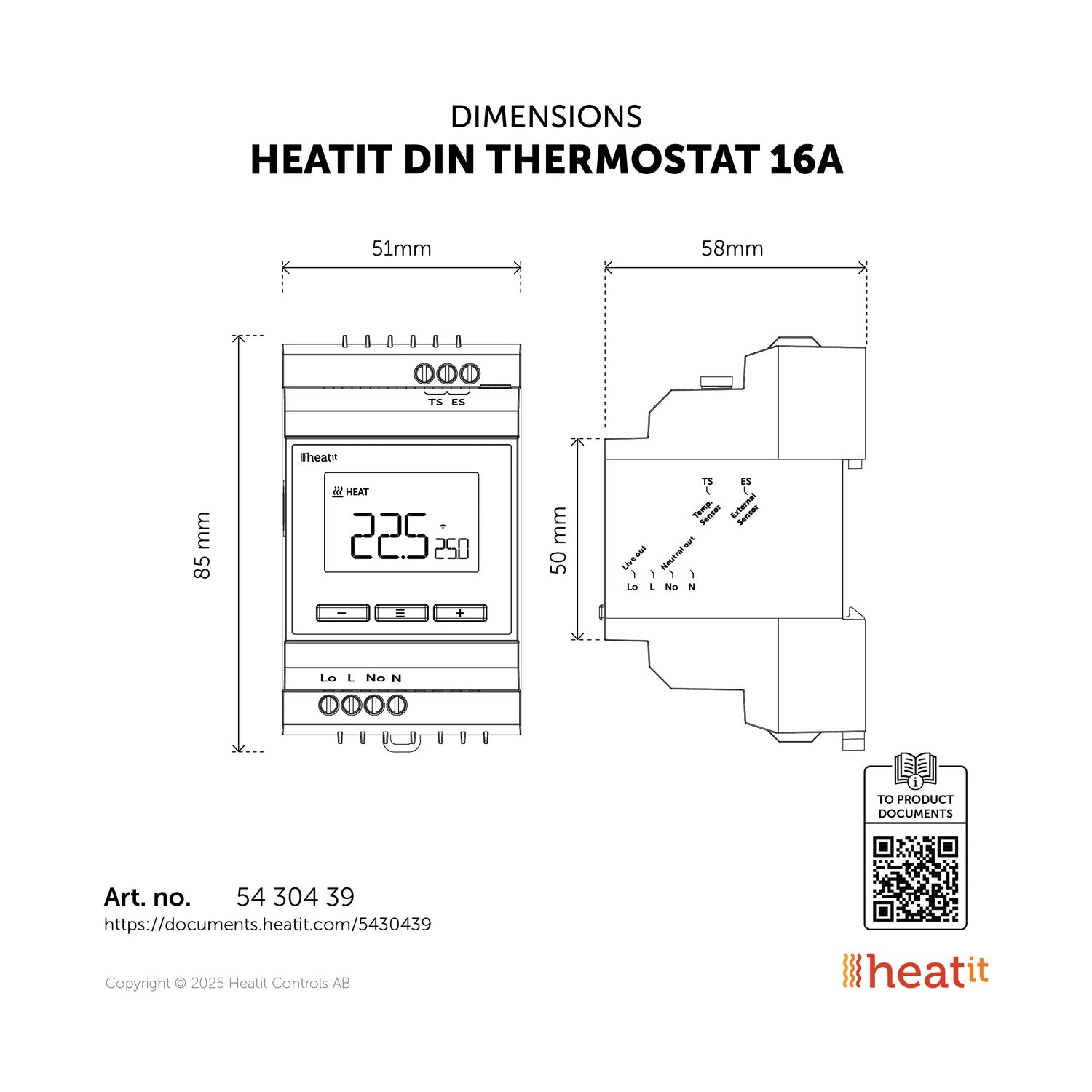 Heatit DIN Thermostat