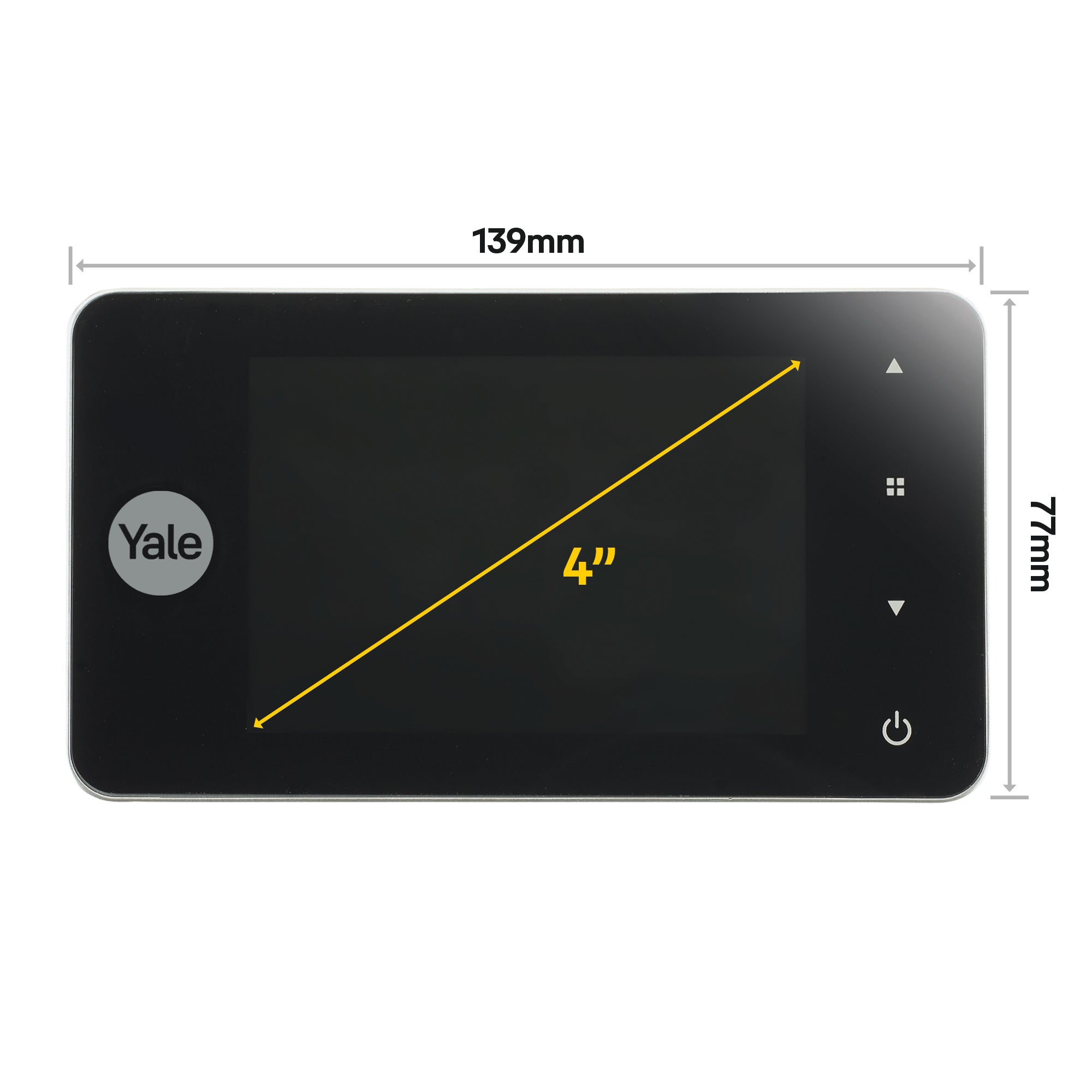 Yale Digital Door Spy DDV 4500, 4" Display, Silver, With Doorbell & Night Vision