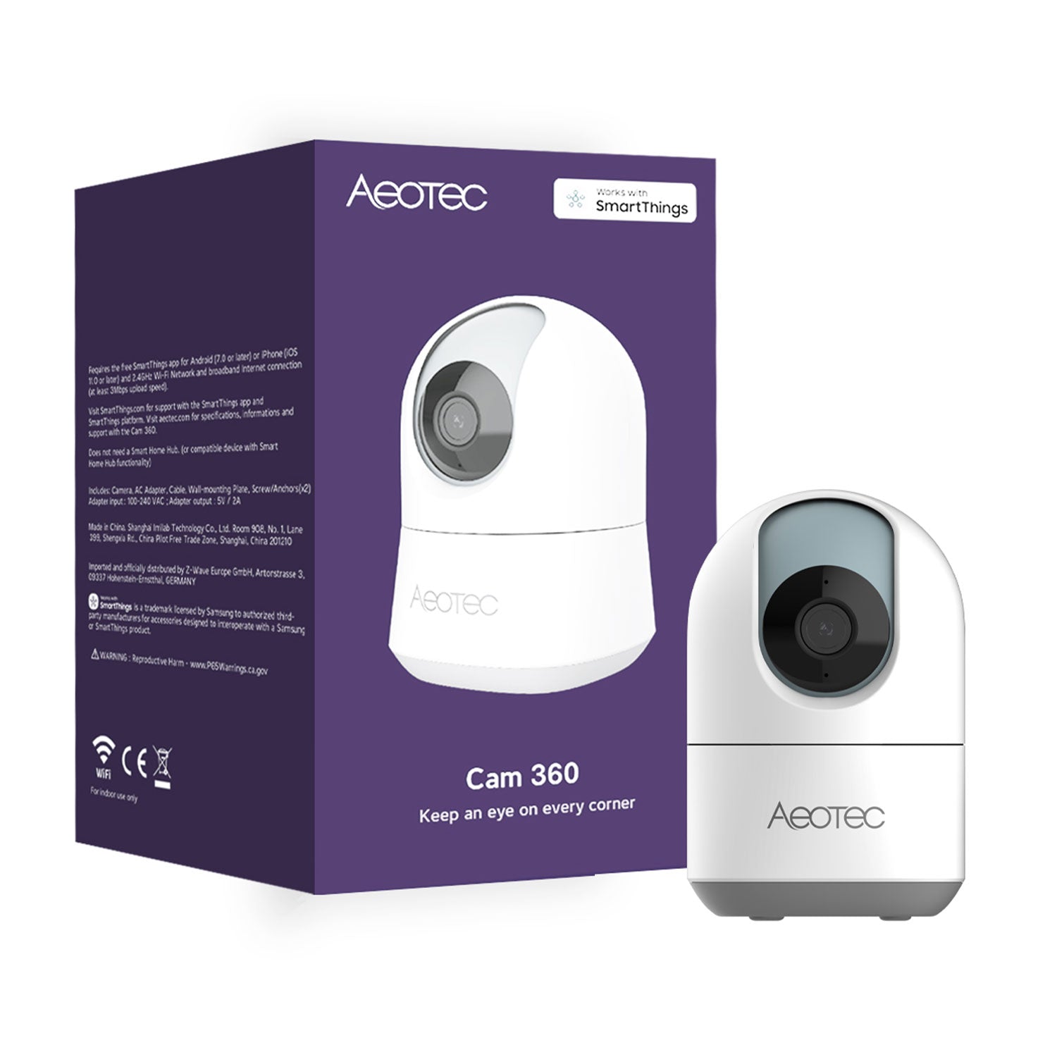 Aeotec Cam 360 IP-Kamera WLAN Verpackung