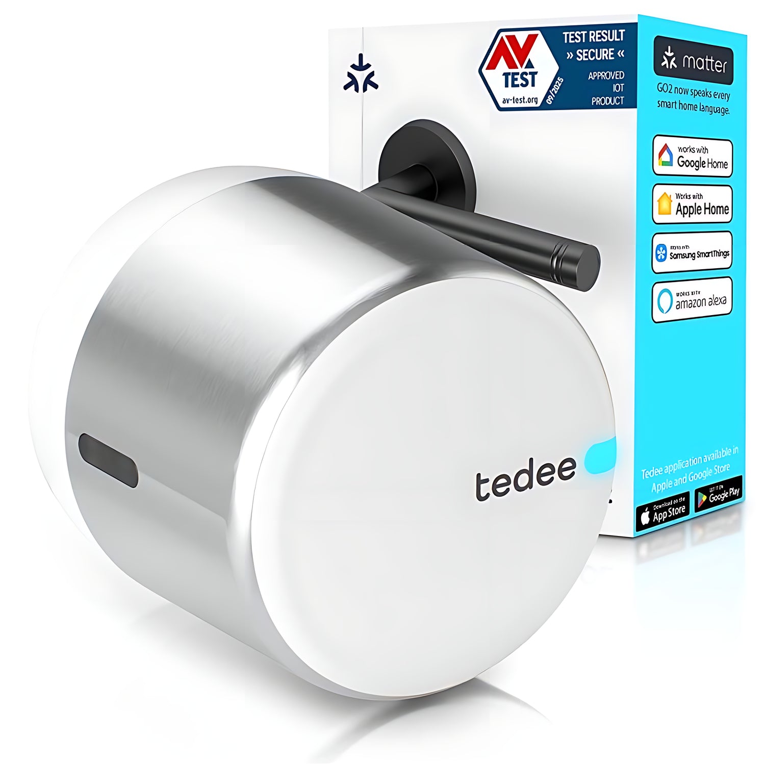 tedee Lock GO 2 + EU Adapter (Bluetooth, Matter over Thread)