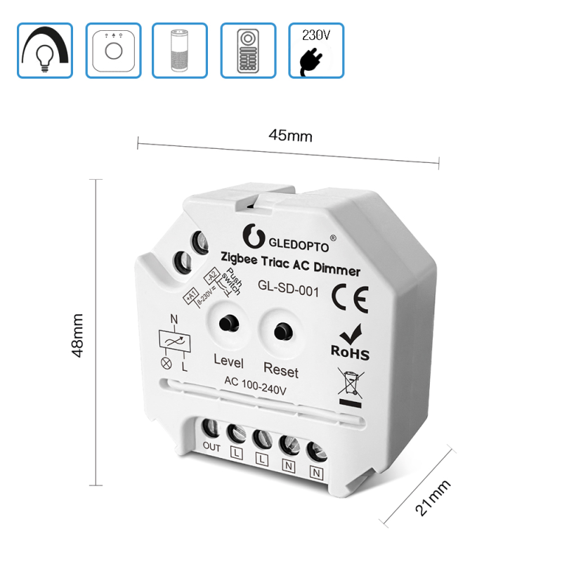 Gledopto Dimmer Steuergerät Controller (Zigbee)