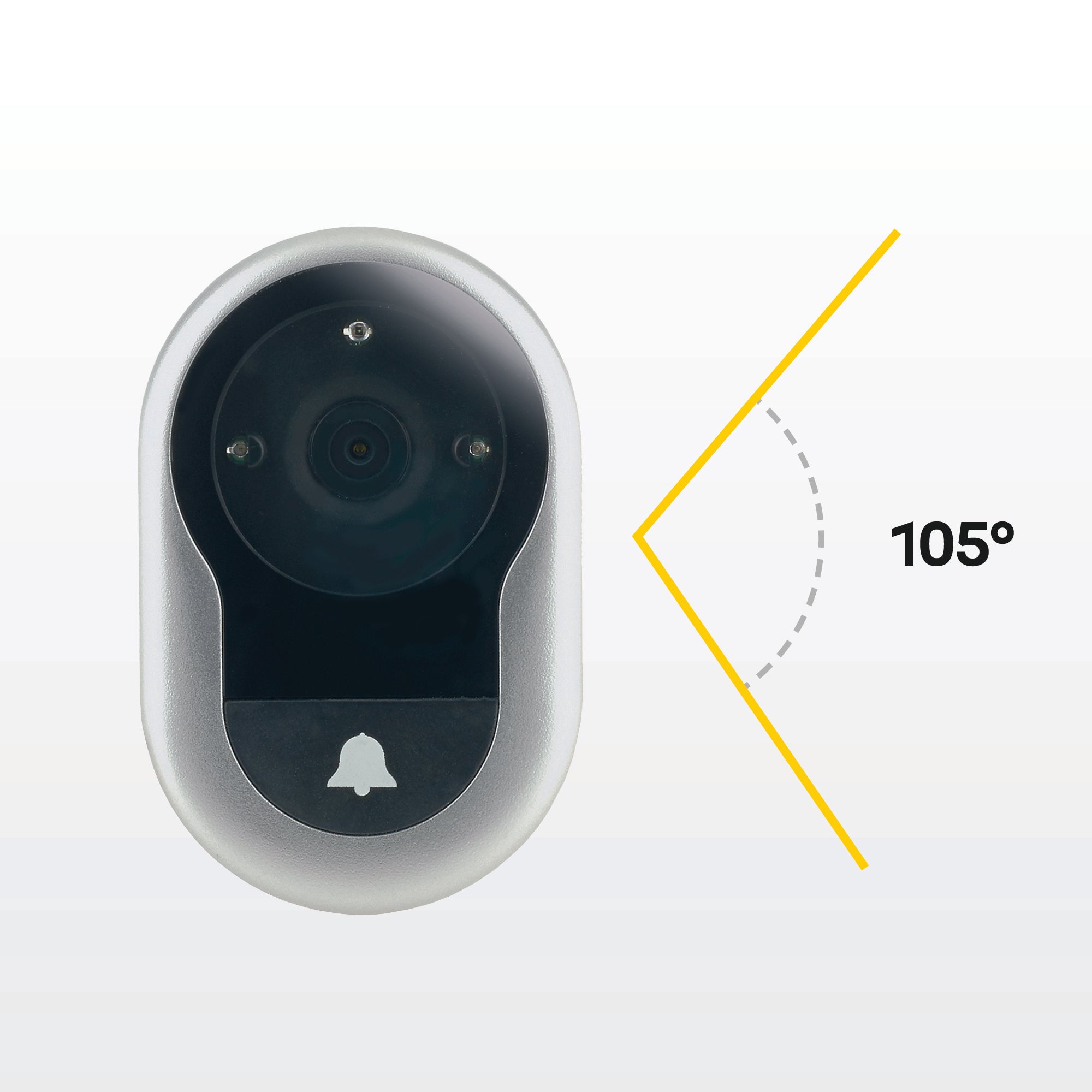 Yale Digital Door Spy DDV 4500, 4" Display, Silver, With Doorbell & Night Vision