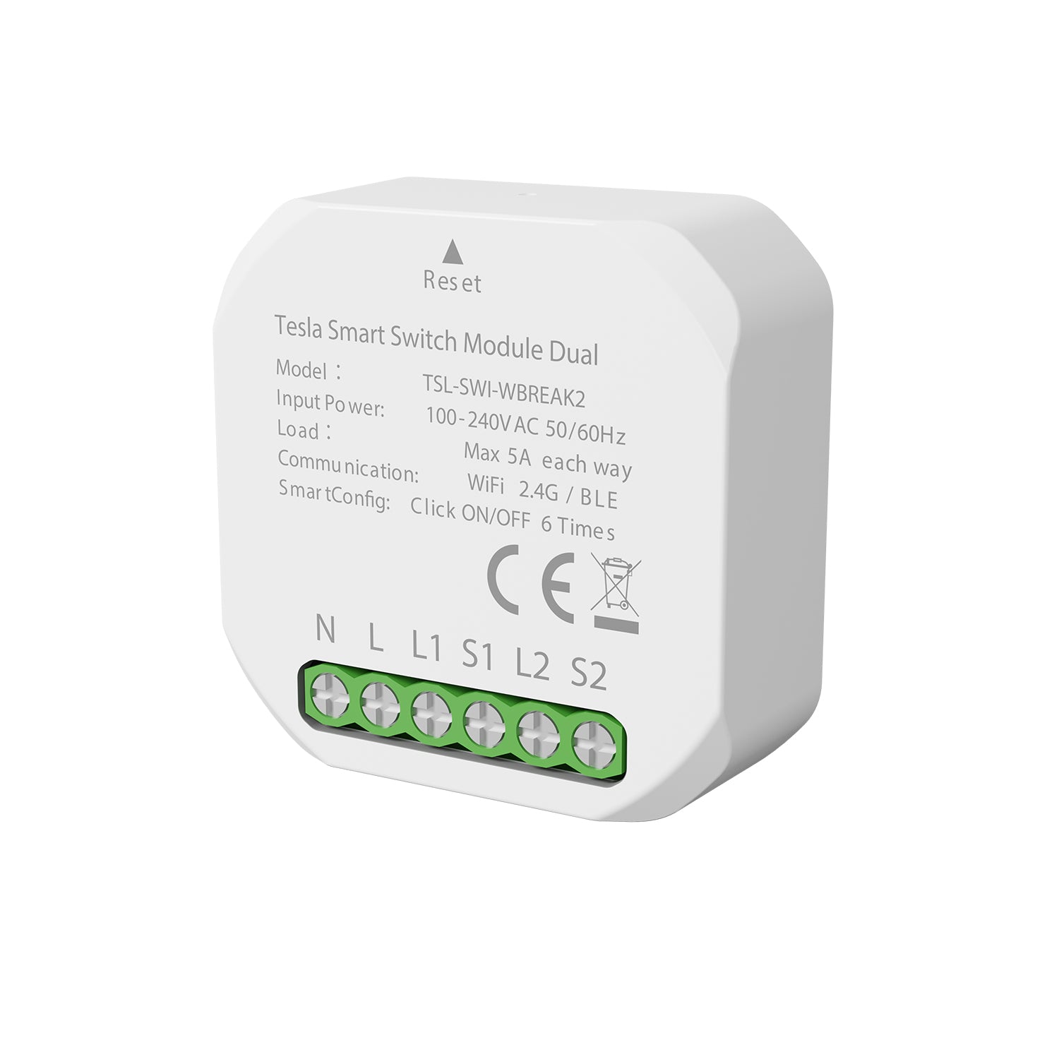 TESLA Smart Home Smart Switch Module Dual WLAN Unterputzmodul