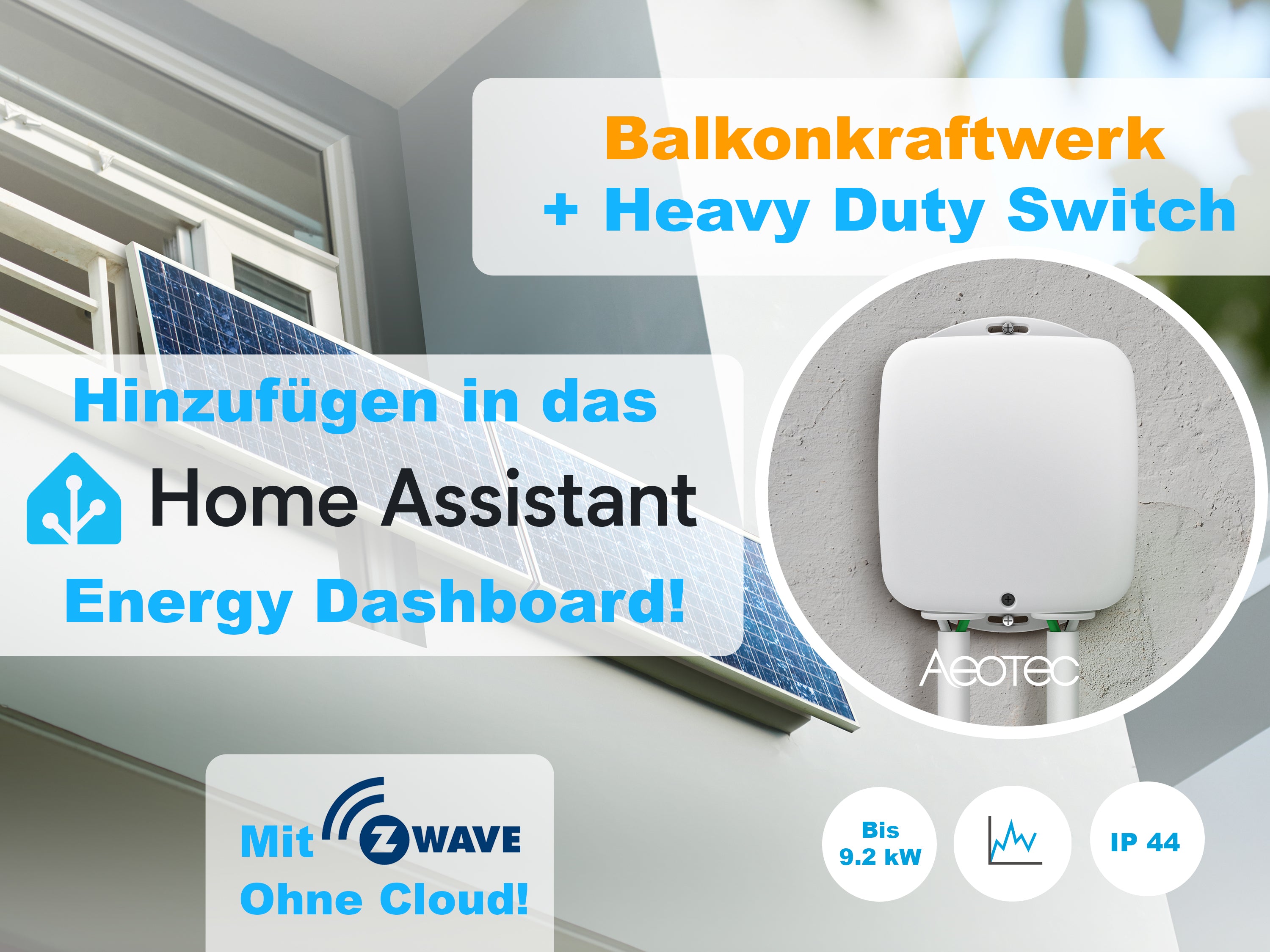 Aeotec Heavy Duty Outdoor Switch IP44 | Z-Wave Schalter für Innen- und Außenbereich bis 40A Energiemessfunktion