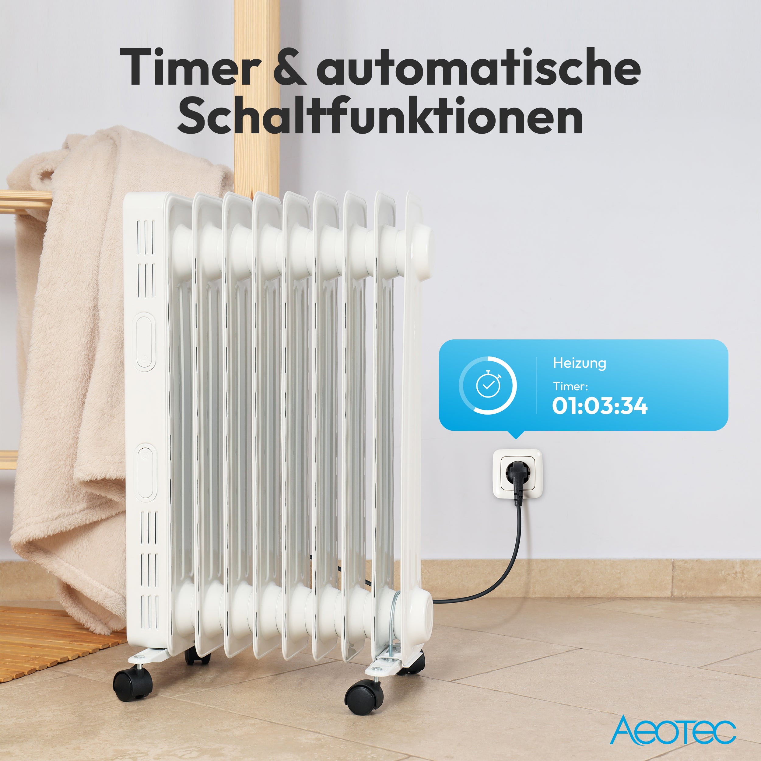 Aeotec Smart Outlet Type F | Smarte Steckdose Wi-Fi | Kein Hub erforderlich | Kompatibel mit Alexa, Google Home & SmartThings Energy | Energiemessung