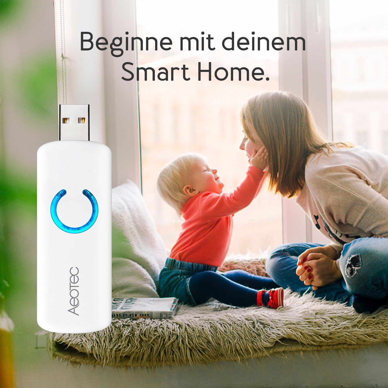 Aeotec USB Adapter mit Batterie Z-Stick GEN5 Smart Home